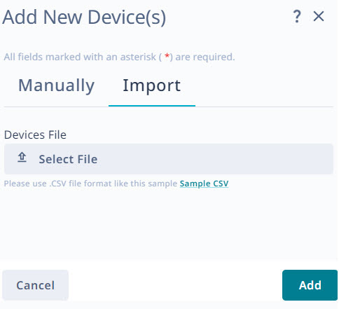 Import devices using a .csv file Import devices using a .csv file